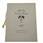 1947 Ryder Cup Tournament Banquet Menu - Portland Golf Club