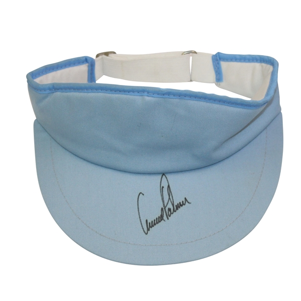 Arnold Palmer Signed Unmarked Blue Visor JSA ALOA