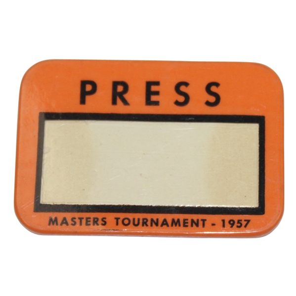 1957 Masters Tournament Press Badge