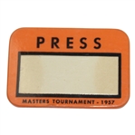 1957 Masters Tournament Press Badge