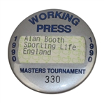 1990 Masters Tournament Working Press Badge #330