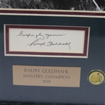 Ralph Guldahl Signed 1939 Masters Champion Display - Framed JSA ALOA