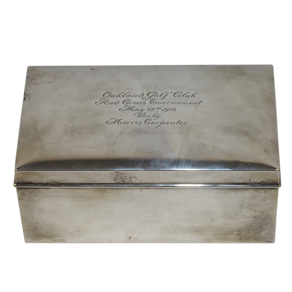 1918 Oakland GC Red Cross Tournament Tiffany Sterling Box Won by Morris Carpenter