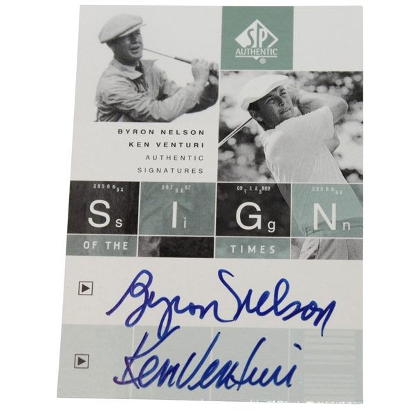 Byron Nelson & Ken Venturi Signed Sign of the Times Upper Deck Golf Card JSA ALOA
