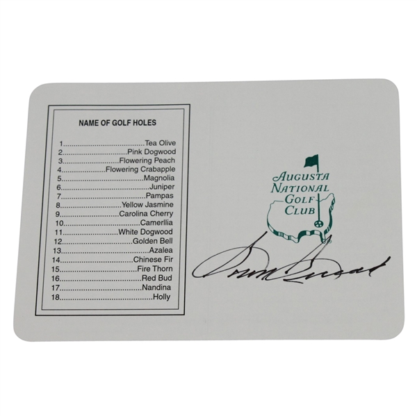 Sam Snead Signed Augusta National GC Scorecard JSA ALOA