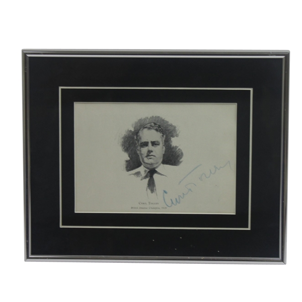 Cyril Tolley Signed British Amateur Champion 1929 Drawing Display - Framed JSA ALOA