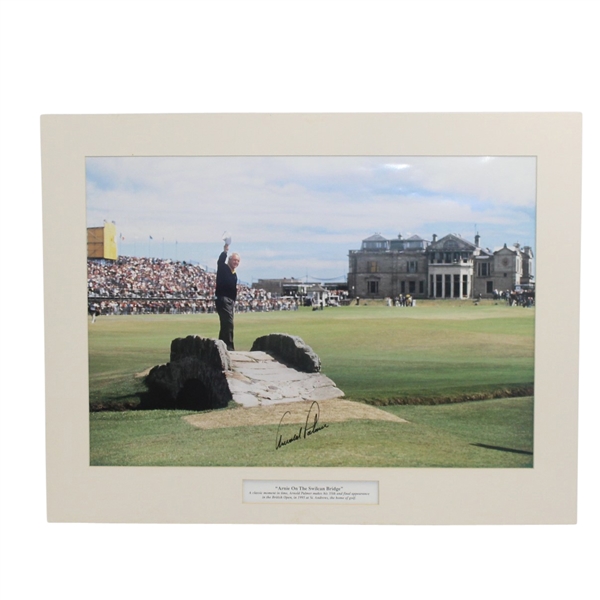 Arnold Palmer Signed Arnie on the Swilcan Bridge Farewell Photo JSA ALOA
