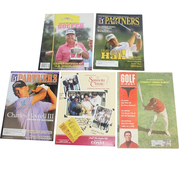 Casper, Sanders, Sutton, Howell, Lopez, & Knight Signed Magazines JSA ALOA