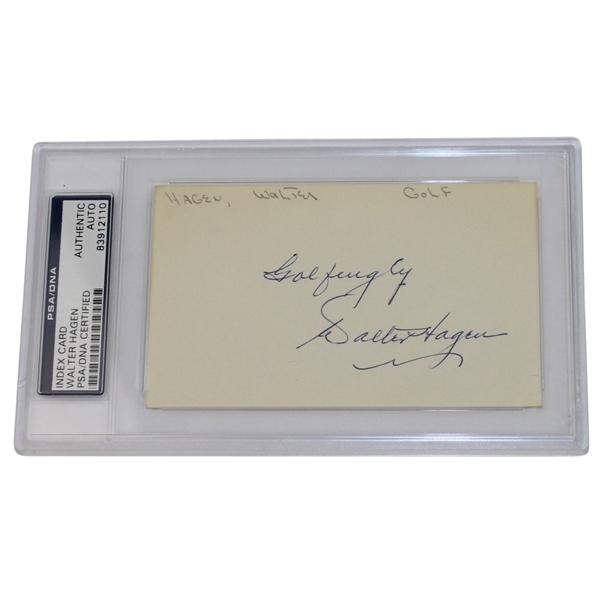Walter Hagen Signed 3x5 Cut - Slabbed PSA/DNA #83912110