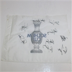 Betsy King Inaugural Solheim Cup Caddy Nameplate, Program, & USA Team Signed Course Flown Flag JSA ALOA