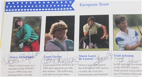 Betsy King Inaugural Solheim Cup Caddy Nameplate, Program, & USA Team Signed Course Flown Flag JSA ALOA