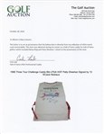 1996 Three Tour Challenge Caddy Bib LPGA HOF Patty Sheehan Signed by 10 W/Jack Nicklaus JSA ALOA