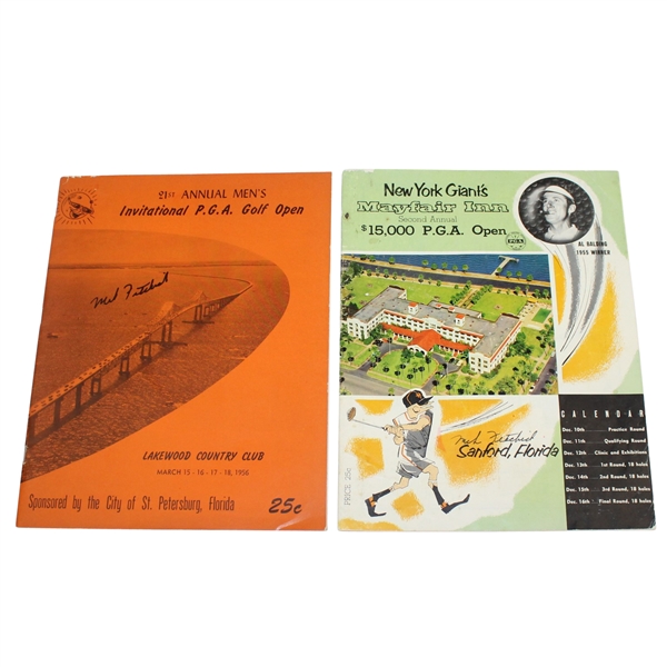 Mike Fetchick 1956 Signed Programs - Invitational PGA at Lakewood & Mayfair Inn PGA Open JSA ALOA