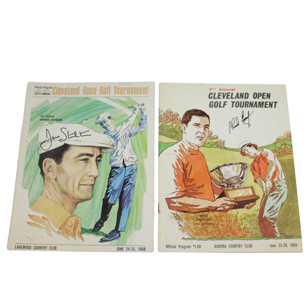 1968 & 1969 Cleveland Open Programs Signed by Winner Dave Stockton & Charles Coody JSA ALOA