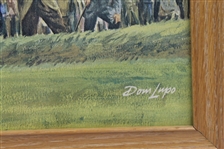 Dom Lupo Wood Framed Art Piece - Bobby Jones Post Swing in Blue Shirt