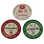 Two 1965 US Open Championship Badges and 1962 Palm Springs Golf Classic Badge