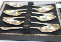 Lot of 6 Sterling Spoons with Crossed Clubs and Ball Theme in Original Box