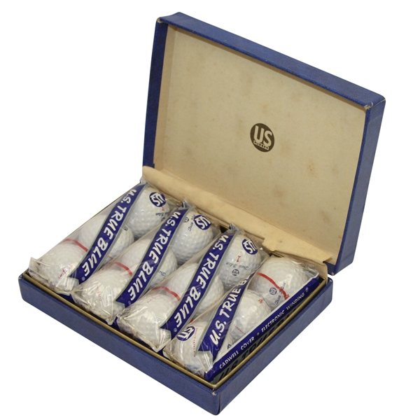 Classic Dozen US Rubber U.S. True Blue Golf Balls in Original Blue Box