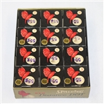 Classic Dozen Spalding 'Distance Dot' Golf Balls in Original Box with Advert Sign