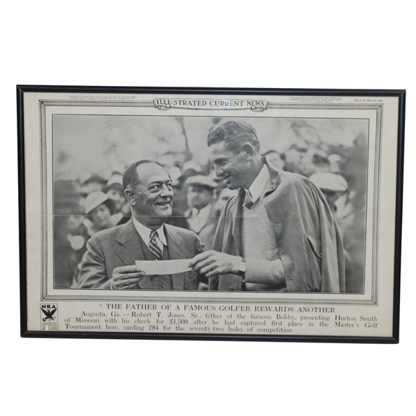 1934 Illustrated Current News - Robert T. Jones Sr. Awards Check to Horton Smith
