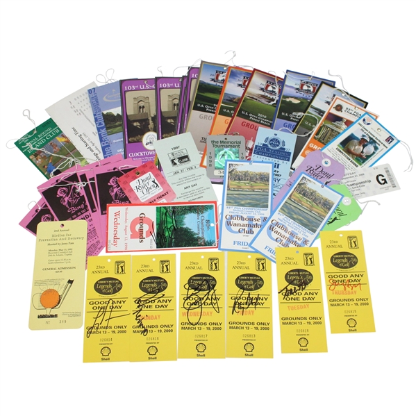 Assorted Catch All Lot with 8 Signed Tickets (Liberty Mutual, PGA, and Other) JSA ALOA