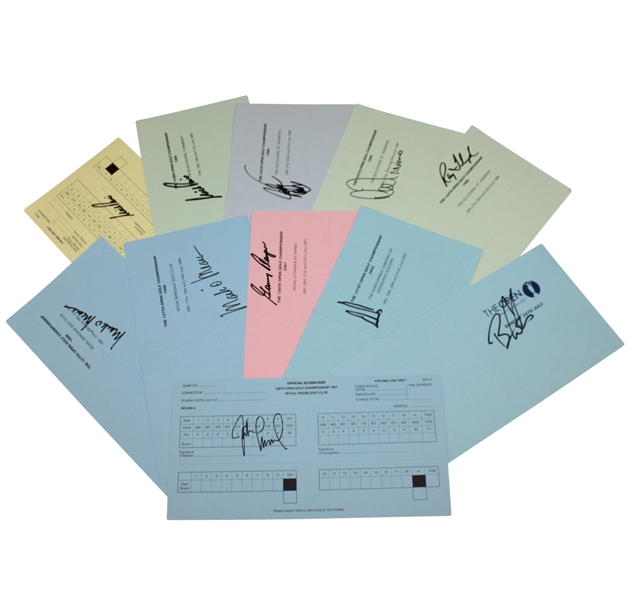Lot of 11 Signed Open Championship Scorecards by Winners JSA ALOA