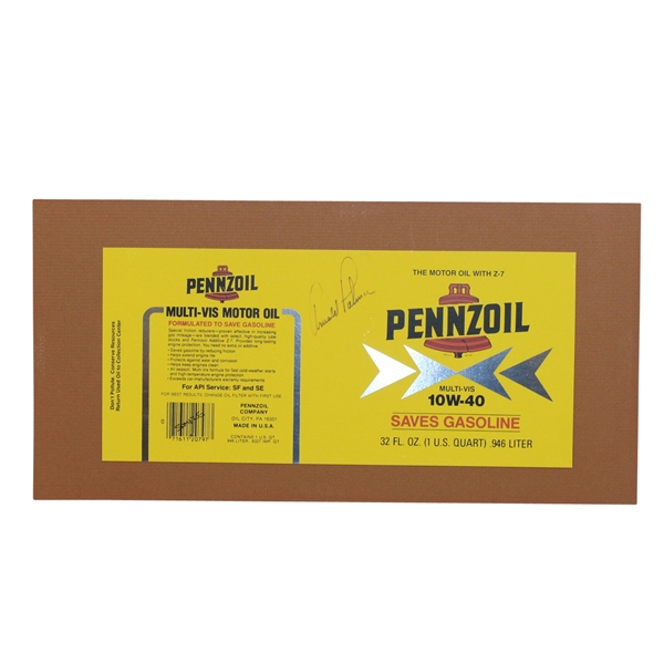 Arnold Palmer Signed Classic Pennzoil Advertisement JSA ALOA