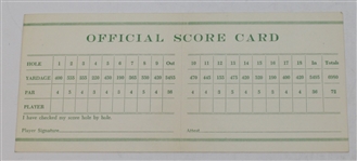 1959 Masters Tournament Official Scorecard