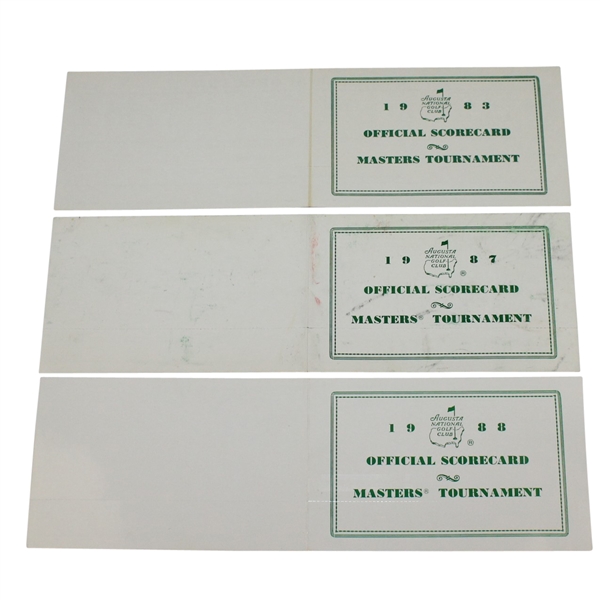 1983, 1987, & 1988 Masters Tournament Official Scorecards
