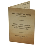 1934 US Amateur Championship at Brookline Official Scorecard