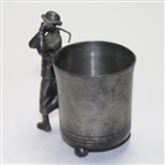 Post Swing Figural Female Golfer with Cup