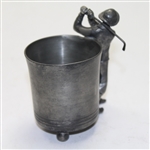 Post Swing Figural Female Golfer with Cup