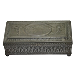 Vintage Golf Jewelry Box with Clubhouse and Golfers on Lid
