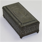 Vintage Golf Jewelry Box with Clubhouse and Golfers on Lid