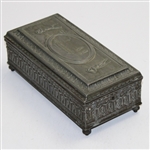 Vintage Golf Jewelry Box with Clubhouse and Golfers on Lid