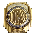 1935 ICGA Intercollegiate Golf Champ. Contestant Badge - Ed White Winner@ Congressional CC