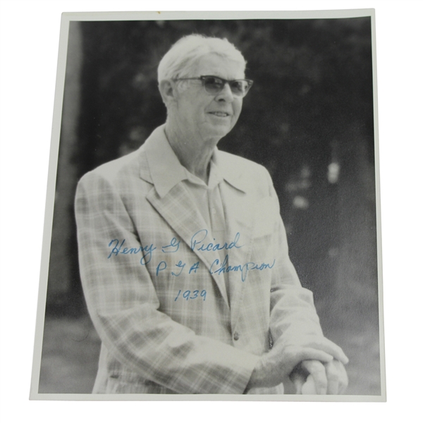 Henry Picard Signed 8x10 Photo - with PGA Champion 1939 Inscription-38 Masters Champ JSA ALOA