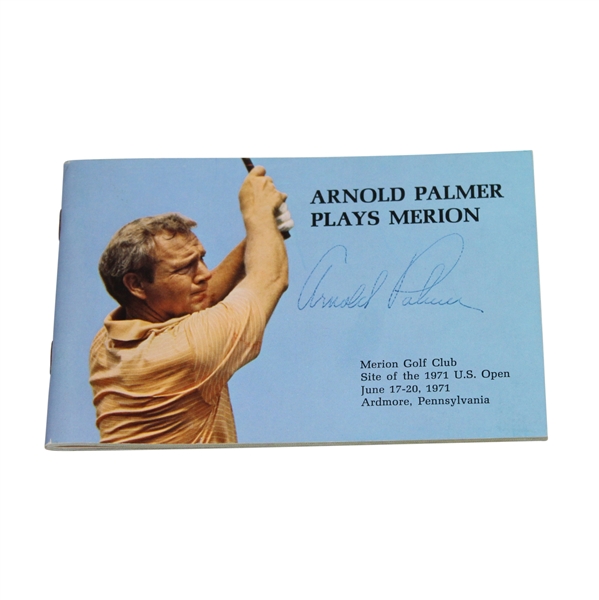 Arnold Palmer Signed 1971 Arnold Palmer Plays Merion Booklet JSA ALOA