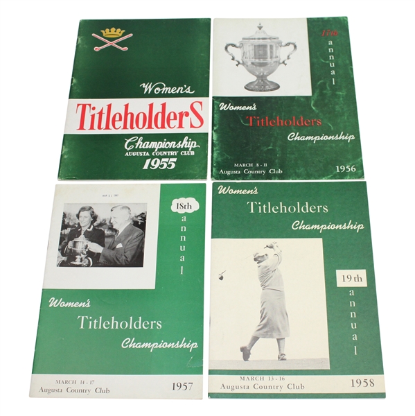 (4) LPGA Major Titleholders Championship @ Augusta CC Programs - 1955, 1956, 1957, & 1958
