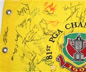 Multi-Signed 1999 PGA Championship at Medinah Embroidered Flag - Signed by Payne Stewart JSA ALOA