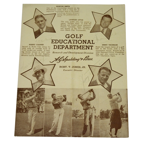 Circa 1937 Multi-Signed A.G. Spalding Pamphlet - Smith, Cooper, Thomson, & Little JSA ALOA
