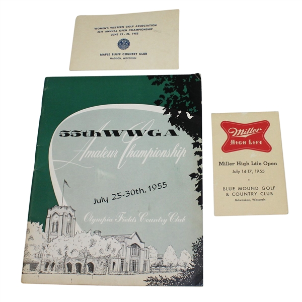 Lot of Three 1955 Items - Womens Amateur Program and Two Scorecards