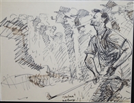 Fred Conway Original Marker Sketch of Arnold Palmer - Signed by Conway - JOHN ROTH COLLECTION