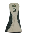 Augusta National Ltd Green and Cream Undated Leather 3-Wood Head Cover