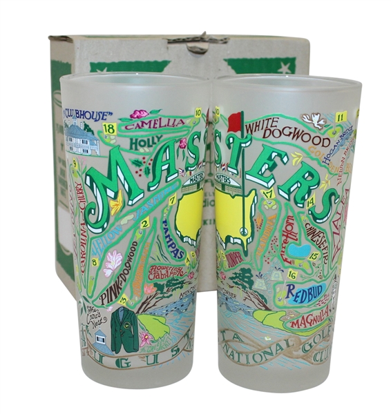 Set of Two Masters Commemorative Catstudio Frosted Glasses