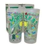 Set of Two Masters Commemorative Catstudio Frosted Glasses
