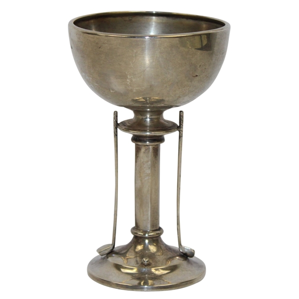 Unmarked Golf Trophy with Clubs and Golf Balls - with Stand