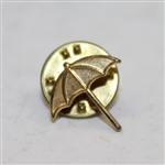 Lot of Two Arnold Palmer Lapel Umbrella Pins - One Gold Colored and other Multi-Color