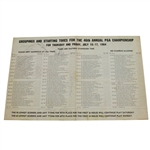 1964 PGA Pairing Sheet Signed by Palmer, Nicklaus, Hogan, Player, and others JSA ALOA