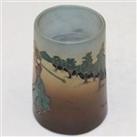 Vintage Weller Dickensware Lady Golfer Stein with Artist Mark 